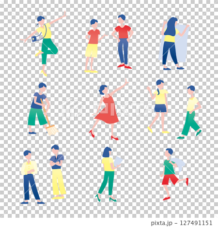 立ち姿のイラストセット2 127491151