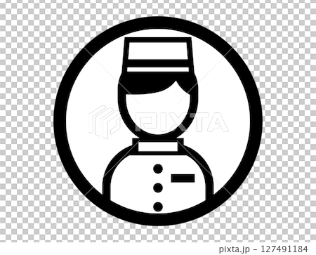 飯店工作人員圓形簡單單色插圖圖標 127491184