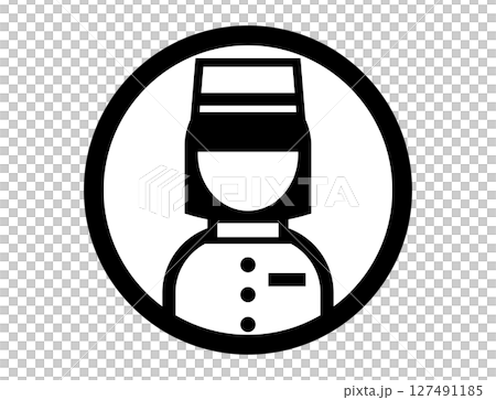 Hotel staff round simple monochrome illustration icon 127491185