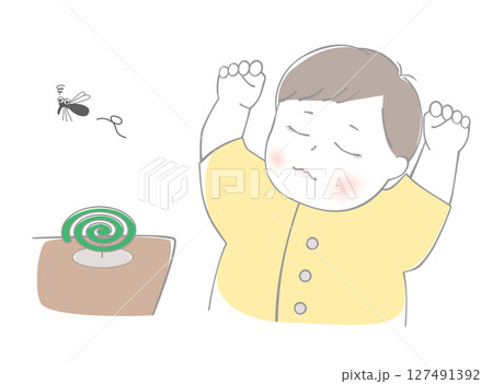 赤ちゃん 蚊取り線香 赤ちゃん 蚊取り線香 127491392