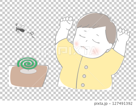 赤ちゃん 蚊取り線香 赤ちゃん 蚊取り線香 127491392