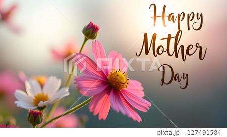 Delicate Mother's Day Flowers with a soft and warm invitation of gratitude 127491584