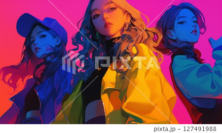 カッコいい女性ダンスグループ 127491988