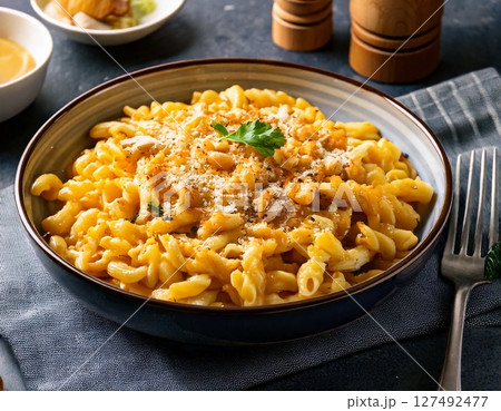 カシューナッツソースのヴィーガンマカロニ＆チーズ 127492477