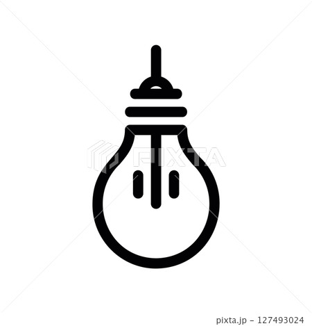 Simple vector black icon light bulb Simple vector black icon light bulb 127493024
