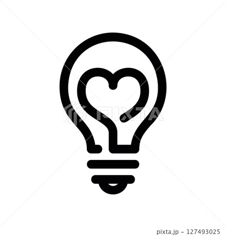 Simple vector black icon light bulb Simple vector black icon light bulb 127493025