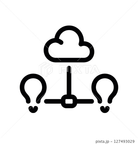 Simple vector black icon light bulb Simple vector black icon light bulb 127493029