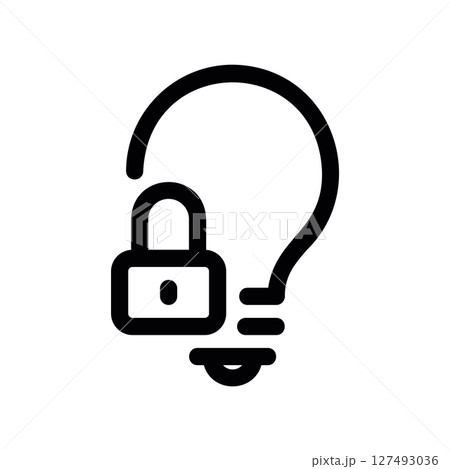 Simple vector black icon light bulb Simple vector black icon light bulb 127493036