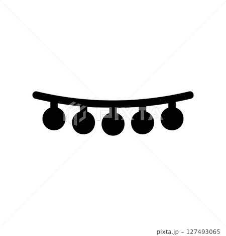 Simple vector black icon light bulb garland Simple vector black icon light bulb garland 127493065