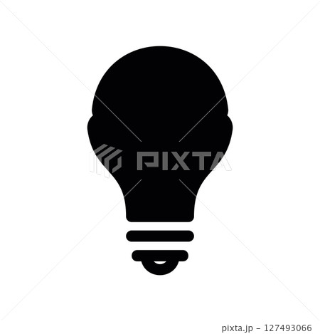Simple vector black icon led light bulb 127493066