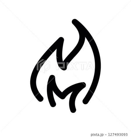 Simple vector black icon fire 127493093