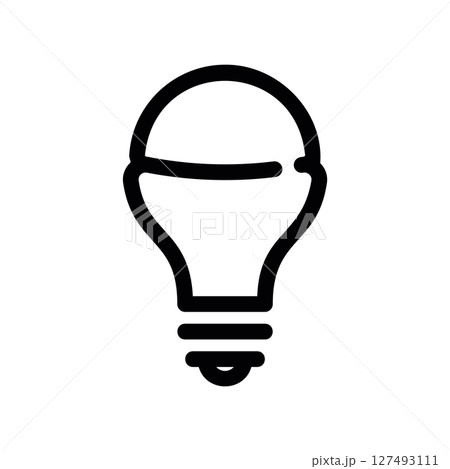 Simple vector black icon energy saving light bulb Simple vector black icon energy saving light bulb 127493111