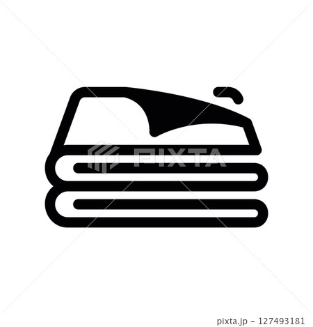 Simple vector black icon towel Simple vector black icon towel 127493181
