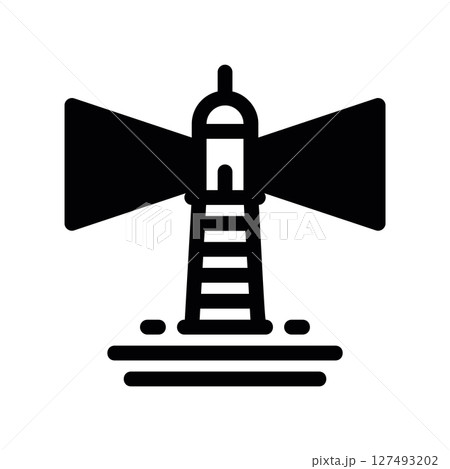 Simple vector black icon lighthouse Simple vector black icon lighthouse 127493202