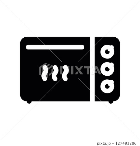 Simple vector black icon electric furnace 127493286