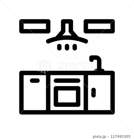 Simple vector black icon kitchen 127493305