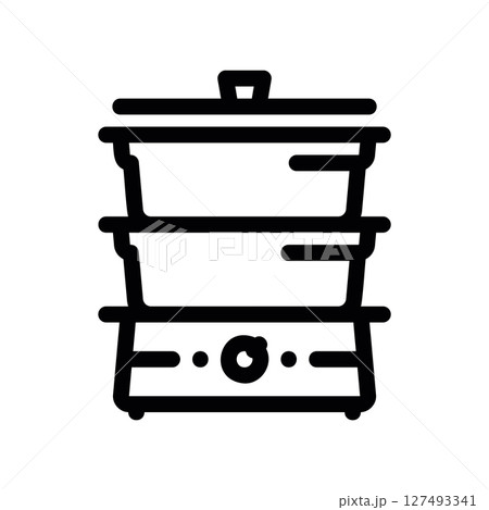 Simple vector black icon double boiler 127493341