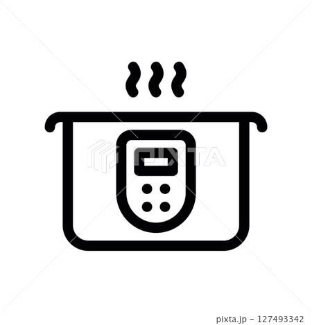 Simple vector black icon slow cooker 127493342
