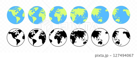 Planet earth rotates around itself or its axis, graphic design. Globe, hemisphere, planetary and orbiting, vector design and illustration 127494067