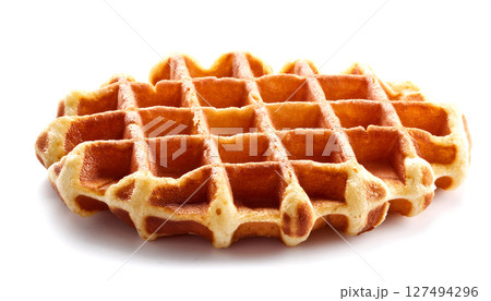ベルギーのワッフル。白背景。 ベルギーのワッフル。白背景。 127494296