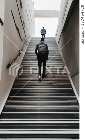 businessman on staircase 127494729