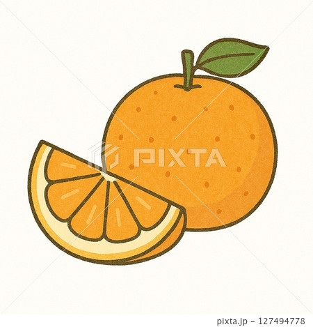 フラットな夏みかんのシンプルイラスト 127494778