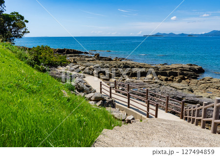 神崎鼻公園の海中遊歩道の風景(佐世保市) 神崎鼻公園の海中遊歩道の風景(佐世保市) 127494859