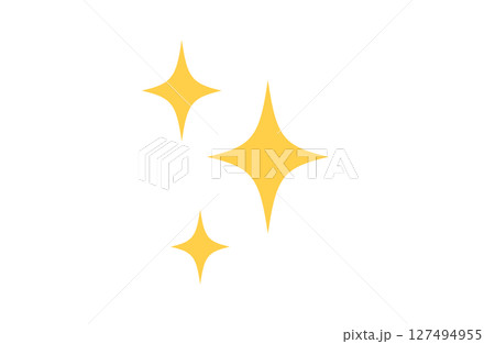 シンプルなイエローのキラキライラスト 127494955