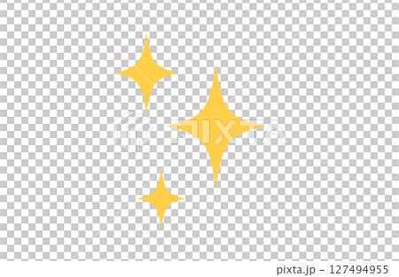 シンプルなイエローのキラキライラスト 127494955