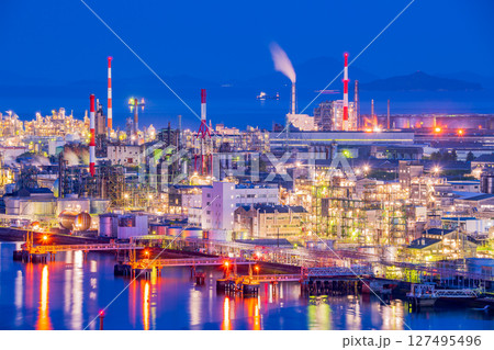広島県　大竹市　工場夜景 127495496