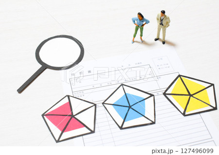 履歴書と自己分析のイメージ 127496099