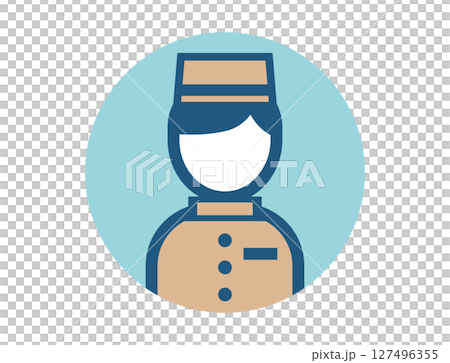 Hotel staff round simple colorful color illustration icon 127496355
