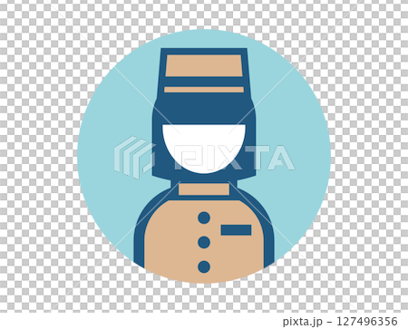 Hotel staff round simple colorful color illustration icon Hotel staff round simple colorful color illustration icon 127496356
