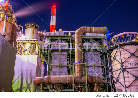 広島県 大竹市 三菱レイヨン前 工場夜景 広島県 大竹市 三菱レイヨン前 工場夜景 127496365