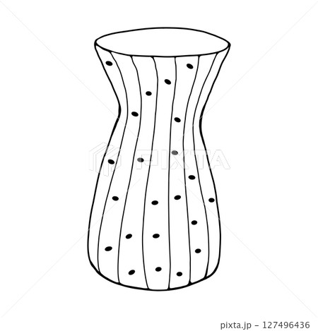 naive cute hand drawn vase 127496436