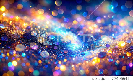 幻想的な虹色の光の渦 127496641