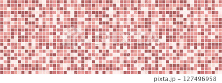 Tile rose gold background with geometric square pattern. Ideal for bathroom, pool, spa, or mosaic design projects. Clean and modern seamless texture. Vector Illustration 127496958