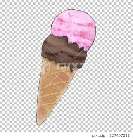 【アナログ手描き風】アイスクリーム 127497211