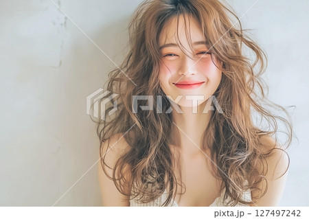 美人女性のヘアスタイル「AI生成画像」 127497242