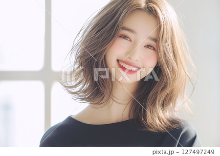 美人女性のヘアスタイル「AI生成画像」 127497249