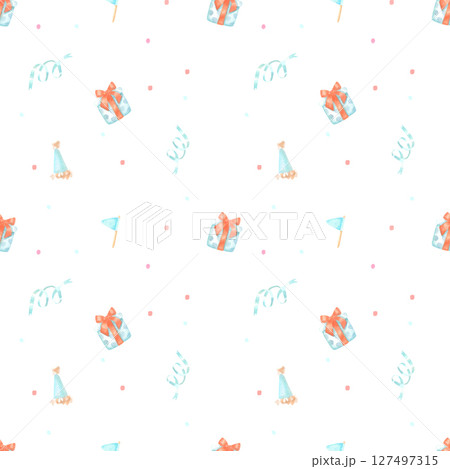 Watercolor seamless pattern for birthday party Watercolor seamless pattern for birthday party 127497315
