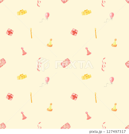 Watercolor seamless pattern for birthday party Watercolor seamless pattern for birthday party 127497317