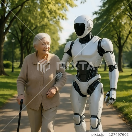 高齢者に寄り添う介護ヒューマノイドロボット 127497602