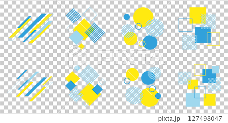 Geometry decoration Memphis light blue yellow refreshing set vector Geometry decoration Memphis light blue yellow refreshing set vector 127498047