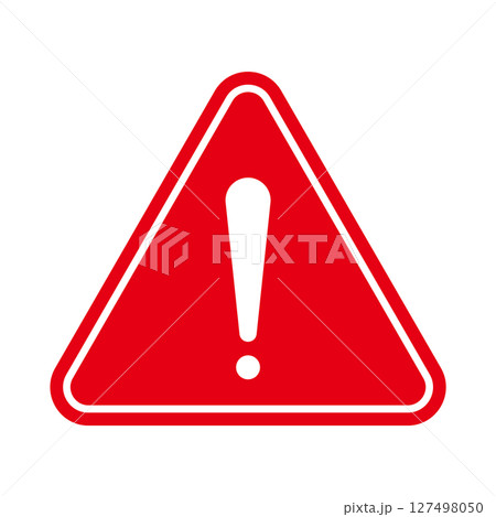 感嘆符 警告 びっくりマーク 注意 三角 赤 アイコン 感嘆符 警告 びっくりマーク 注意 三角 赤 アイコン 127498050