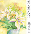 手描きした百合の水彩画 127498408