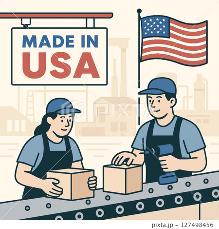 Workers packaging products in factory, showcasing dedication and craftsmanship Workers packaging products in factory, showcasing dedication and craftsmanship 127498456