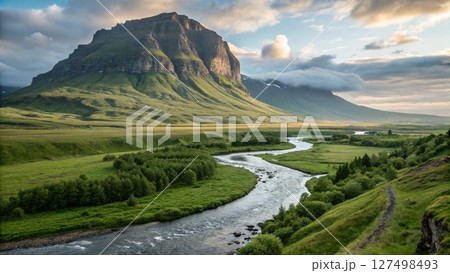beautiful summer landscape in mountains beautiful summer landscape in mountains 127498493