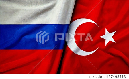 ロシアとトルコの国旗。 ロシアとトルコの国旗。 127498518