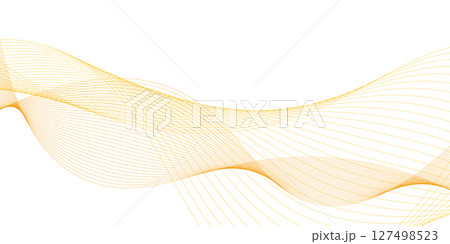 波　模様　背景　オレンジ　黄色　ウェーブ　ブレンド	 127498523